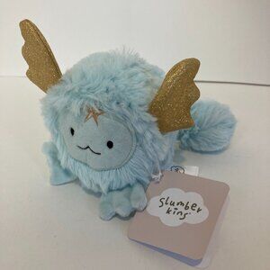 NWT Slumberkins Dragon Light Blue 4" Soft Fluffy Plush Lovey Stuffed Animal